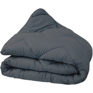 PrincessDekbed Classic 2-in-1 Wasbaar Eazydekbed Zonder Overtrek - Antraciet Bedrukt -Hoesloos 2-Persoons-Lits Jumeaux Extra Lang Dekbed 240×220 cm