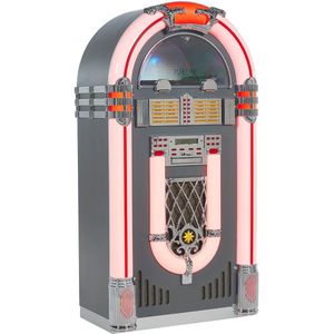 Jukebox 128V Retro - FM radio - Bluetooth - CD - Vinyl XL - Grijs