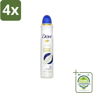 Dove – Deodorant Spray – Original – 200 ml - Voordeelverpakking - 4 stuks - Anti-transpirant - Deodorant spray