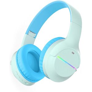 KINSI Draadloze Gaming Headset met RGB-Verlichting - Bluetooth Hoofdtelefoon voor Gamen & Sport, HIFI Geluid + Crystal Clear Microfoon (Noise Cancelling)