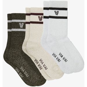VIA VAI Lauren Kenna Sokken dames - Katoen,Polyamide,Lurex,Elastaan - Meerkleurig - Maat 35-38