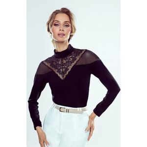 Eldar Elena mooie blouse coltrui voor dames- zwart 3XL