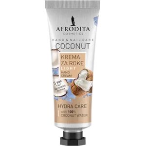 Handcrème Kokosnoot - Afrodita | 1x 30 ml - 100% Kokoswater | Voedt & Verzacht
