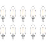 Avide E14 LED Filament Lamp - Extra Warm Wit - 2.5W - 250lm - LED Kaarslamp B35 - 10 stuks