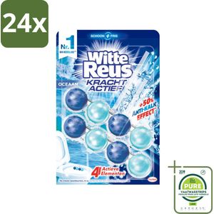 Witte Reus - Kracht Actief WC Blok - Oceaan Boost - 2 Toiletblokken - Voordeelverpakking - 24 stuks - Toilet schoonmaak - Toiletblok
