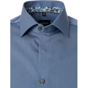 Blauw Venti Overhemd Gebloemde Kent Boord Strijkvrij Modern - 3XL