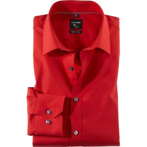 OLYMP No. Six super slim fit overhemd - rood - Strijkvriendelijk - Boordmaat: 44