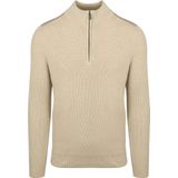 Suitable - Schipperstrui - Ecru - Half Zip - Heren - Slim-Fit