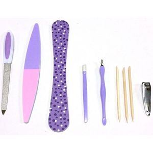 Rojafit Budget Manicureset - 9 Delig - Lila