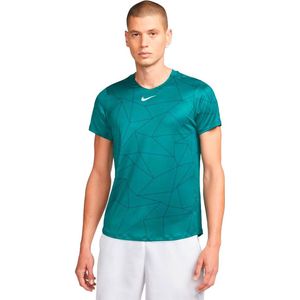 Nike Court Dri Fit Advantage Printed T-shirt Met Korte Mouwen Mannen Groen - Maat XL