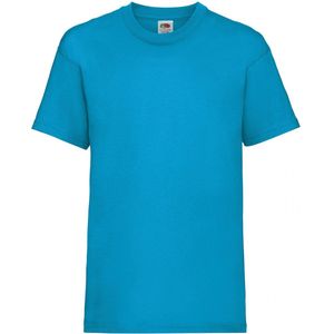 Fruit Of The Loom Kinder Unisex Valueweight T-shirt Korte Mouwen (2 stuks) (Azure Blauw)