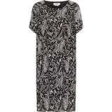 usha - FESTIVAL - Zomerjurk - Zwart/Wit - Knielengte - Losse Pasvorm