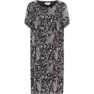 usha - FESTIVAL - Zomerjurk - Zwart/Wit - Knielengte - Losse Pasvorm