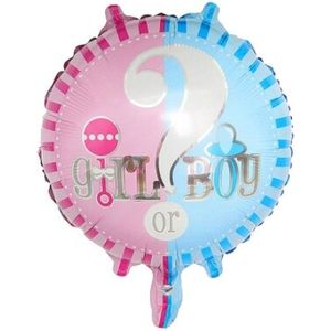 He or She Ballon - Roze - Blauw - 45x45cm - Ballonnen - Baby Shower - Feest - Thema feest - Helium ballon - She - He - Folie ballon -