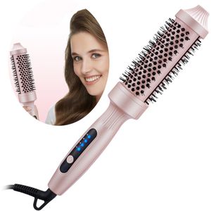 Crrynuo - Thermische Borstel - Krultang - Anti-Brand - Stijlborduur Voor Krullen En Recht Haar - Roze - Met 4 Temperatuurstappen En Snelle Verwarming