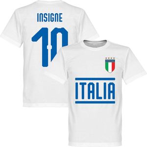Italië Insigne 10 Team T-Shirt - Wit - XXXL