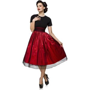 Belsira Retro Dames Medium-lengte jurk - zwart/rood - S