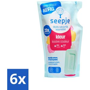 6 x Seepje - Wasmiddel - Vloeibaar & Milieuvriendelijk - Kleur - Navulling - Magische Magnolia - 23 Wasbeurten - 1 liter - Wasmiddel - Ecologisch - Biologisch - Milieuvriendelijk - Wasverzachter