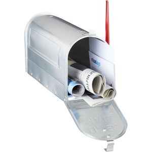 Originele Amerikaanse Brievenbus - Nostalgische US Mailbox - Zilver - HxBxD: 22 x 165 x 48 cm