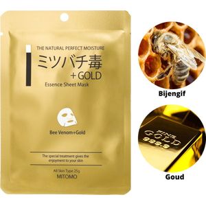 Mitomo Gold & Bee Venom Tissue Masker - 1 x 25g - Gezichtsmasker - Sheet Masker - Gezichtsverzorging Dames