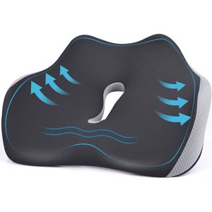 Unyqoos® Ergonomisch stuitbeenkussen met geheugenschuim voor auto en kantoor