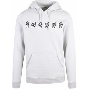 7311 - Hoodie - Gebarentaal; Banaan-White-L