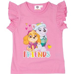 Paw Patrol T-Shirt - Korte Mouw - Roze - Maat 122/128