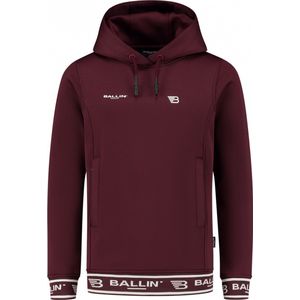 Ballin Amsterdam - Jongens Slim fit Sweaters Hoodie LS - Aged Burgundy - Maat 16