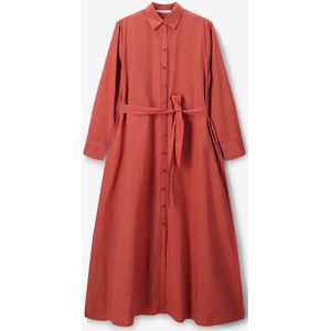 Sissy-Boy - Maxi Jurk - Donkeroranje - Katoen - Lange Mouwen