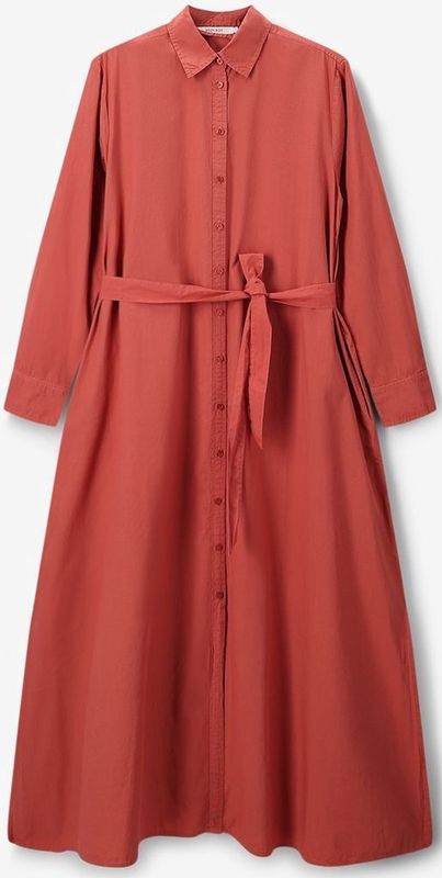 Sissy-Boy - Maxi Jurk - Donkeroranje - Katoen - Lange Mouwen