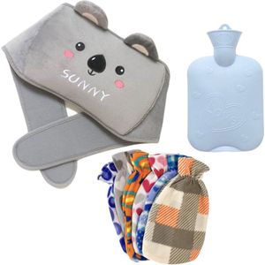 Warmwaterkruik met zachte overtrek voor pijnverlichting, perfecte warmtefles voor nek, schouders en buik