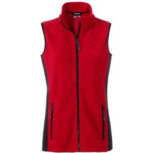 James and Nicholson Dames/dames Workwear Fleece Bodywarmer (Rood/zwart)