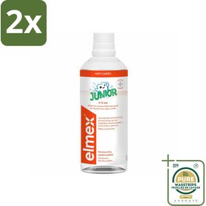 Elmex Mondspoeling Junior (5-12 Jaar) 400 ml - Voordeelverpakking - 2 stuks - Cariës bescherming - Fluoride tandspoeling