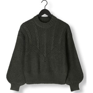 Object Objnova Stella Cable Knit Pullover Truien & vesten Dames - Sweater - Hoodie - Vest- Groen - Maat XS