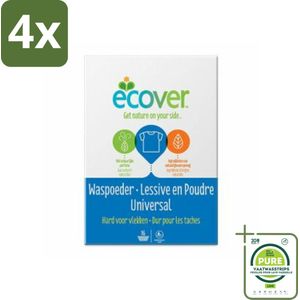 Ecover - Waspoeder Universal - Voor witte & bonte was - 1,2 kg - Voordeelverpakking - 4 stuks - Waspoeder - Biologisch afbreekbaar