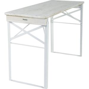 MaximaVida inklapbare picknicktafel Berlijn 120 x 50 cm whitewash - FSC hout