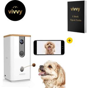 Babyfoon Met Camera En App - Huisdiercamera 2 Way - Hondencamera Met Antislip Bodem - 100% Tevredenheidsgarantie - Incl. Treat Dispenser