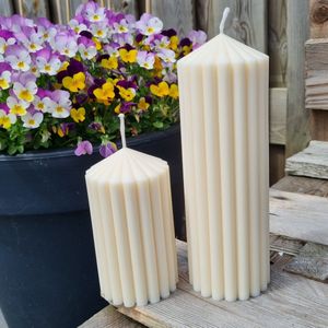 Dearest Candles - kaarsen - koolzaadwas - 100% natuurlijk - figuurkaars - set van 2 - dearest high pillar - dearest pillar - decoratie - cadeau