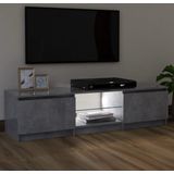 The Living Store TV-meubel Betongrijs 120x30x35.5cm - Met RGB LED-verlichting