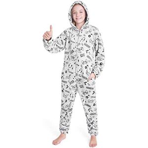 Warme camouflagedonzig fleece pyjama voor jongens en meisjes 7-14 jaar