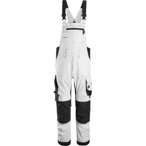 Snickers 6051 AllroundWork, Stretch Bib & Brace broek - Wit/zwart - 44
