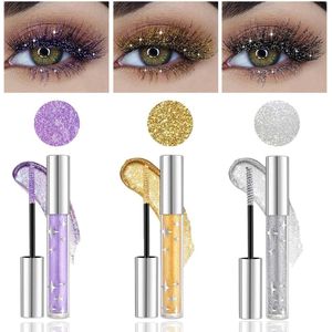 Glittermascara - Waterbestendig en langhoudend - Zilver, goud en paars - Voor feesten en bruiloften