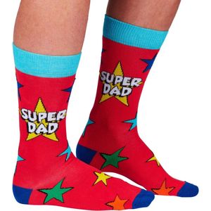 Pappa sokken - vader - papa - SUPER DAD - herensokken - maat 39/46