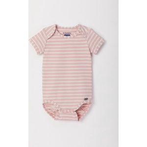 Woody duopack romper korte mouw - oudroze gestreept - 222-3-RES-Z/936 - maat 92