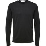 Selected - Heren Sweaters Rocks Knit Crew Neck Zwart - Zwart - Maat XL