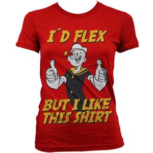 Popeye Dames Tshirt -XL- I'd Flex Rood