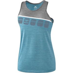 Erima 5-C Tanktop Dames - Oriental Blue Melange / Grey Melange / Wit | Maat: 36
