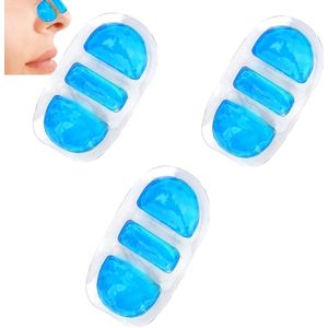 3 Neus-ijspakking - 11 × 6,5 cm - Gel-ijspakking - Herbruikbaar - Draagbaar - Flexibel koud ijspak voor een ontstoken neus, op reis en thuis - Blauw