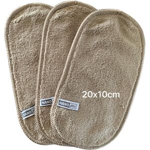 3x Nanoplus Brillendoekjes/Nanodoek/Brilpoetsdoekjes/Taupe
