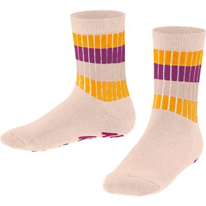 Multi Stripe Rib Slofsokken voor meisjes en jongens biologisch zacht mid-rise met rib warm comfortabel antislip met nopjes Organisch Katoen Roze Kinderen sokken - Maat 23-26